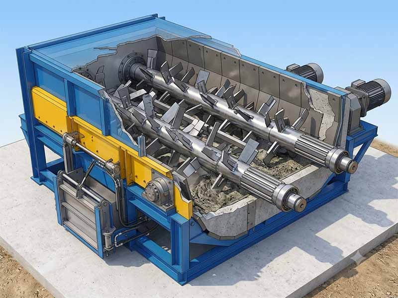 AGICO Twin-Shaft Mixer Design Twin-shaft forced mixer design for AGICO YHZS mobile batching plants